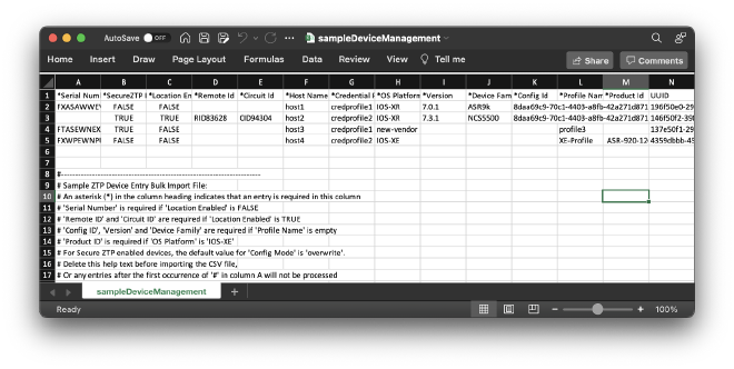 Original CSV template with 32 required fields