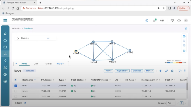 Juniper Paragon competitor interface