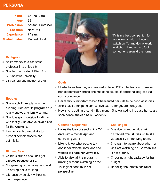 User persona for target audience aged 24-35